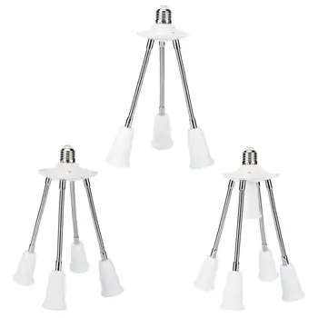 

E27 Lamp White Base Adjustable Durable Rotary LED Light Bulb Socket Holder Adapter Converter Easy To Use for Restaurant Hotel