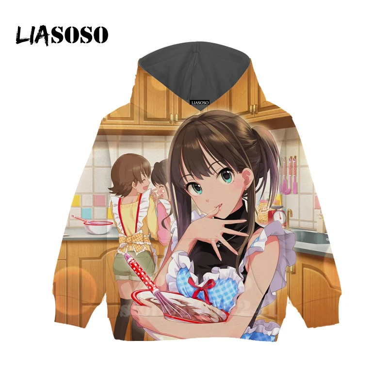 Новая детская толстовка с 3D принтом Anastasia Idol Master Золушка для девочек детские толстовки с капюшоном с Аниме Топ для мальчиков и девочек, Детский свитер для подростков, B173 - Цвет: 1