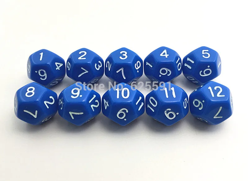 10pcs/set T&G Colorful D12 Dice Set Opaque effect DND 12 side Digital number 1 for Rpg Board Game|dungeons and dragons|d12 dicedice set |