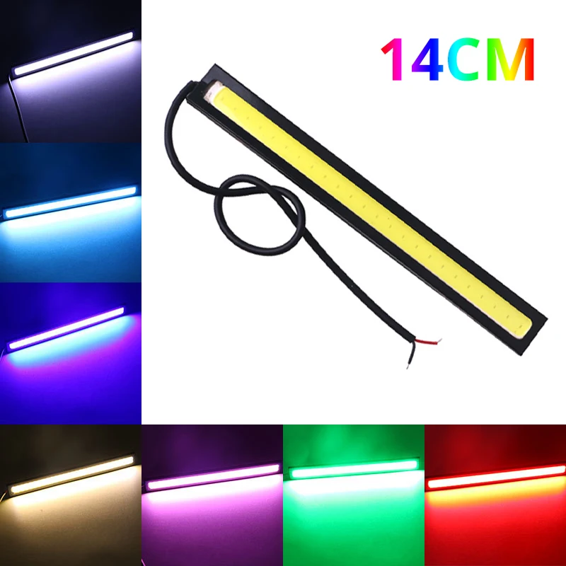 1x14 см Cob DRL фары водонепроницаемые Автомобильные светодиодные COB дневные ходовые