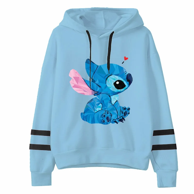 Весенние женские толстовки с длинным рукавом и геометрическим стежком, модные женские толстовки с капюшоном в стиле Харадзюку - Цвет: PFW0614-BLUE