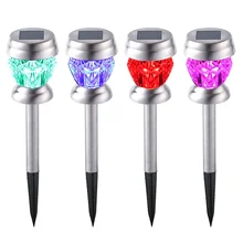 4 шт. Солнечный СВЕТОДИОДНЫЙ ночник лампа для газона Светодиодный точечный светильник уличный прожектор садовый двор дорожка газон открытый заземление Солнечный свет