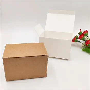 

30Pcs/Lot 9x6x6cm DIY Kraft Paper Cuboid Square Boxes For Father's Day Shaver Hold Gifts Packaging Container Boxes With Stickers