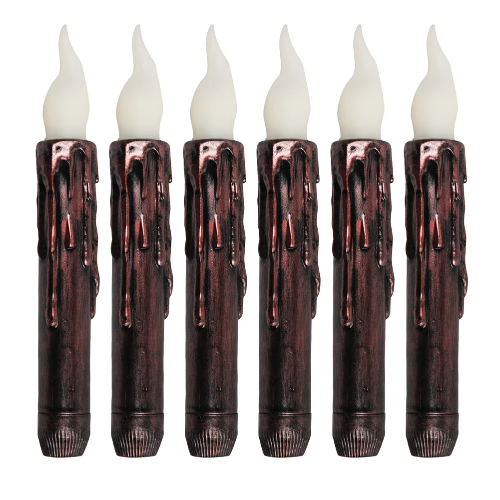 

Flameless Home Long Lasting Taper Battery Operated Holloween Flickering Candle Light Decoration Led Festival Small Wedding Party