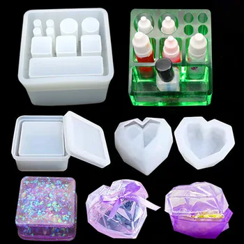 

Aibeads DIY Crystal drops Silica gel set 6 storage boxes set lipstick were made by hand to make mirror mould resin mould