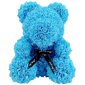 

Diamond Rose Bear with Heart Artificial Roses Foam Roses Flower Diamonds Bear Rose Valentine's Day Gifts Mother's Day