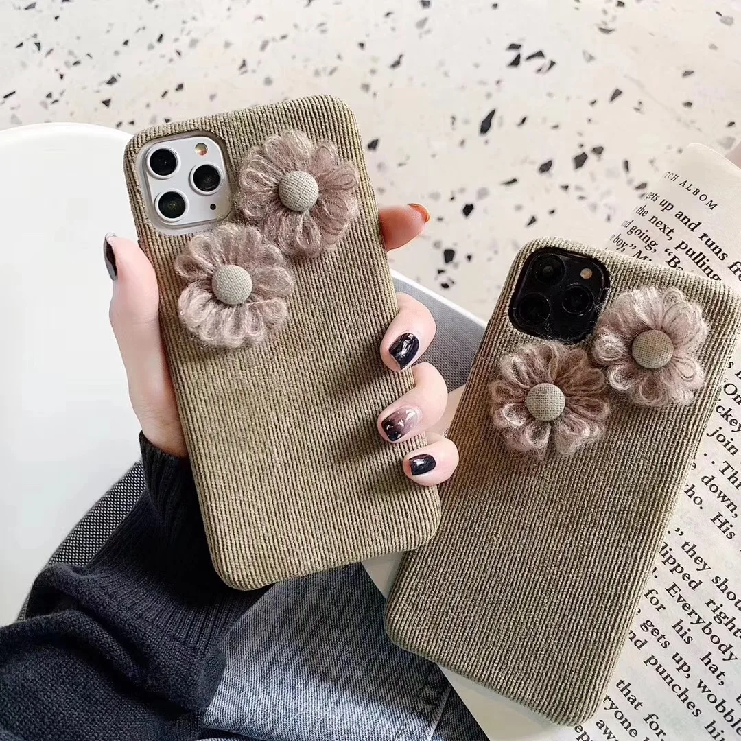 Soft Flower Case for IPhone 11 Pro Max Christmas Cute Plush Cover XR X XS 6S 7 8 Plus Fuzzy Warm |