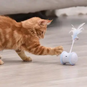 

Robotic Interactive Cat Toy for Indoor, 360 Degree Self Rotating, Automatic LED