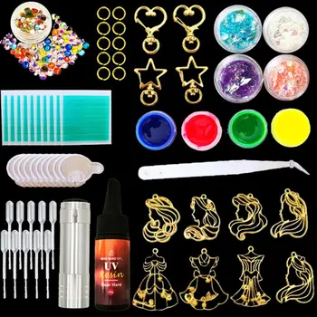 

Silicone Casting Molds Tool DIY Epoxy Crafts Jewelry Pendants Necklace Keychain Making Material Set