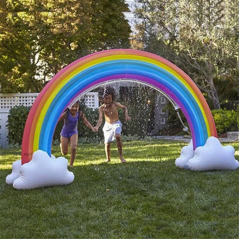 Outdoor Lawn Kids Sprinkler Toy Inflatable Rainbow Sprinkler Bright Safe Arch Water Spray Summer Water Swimming Pool Toy marble arch another sunday bright 1 cd