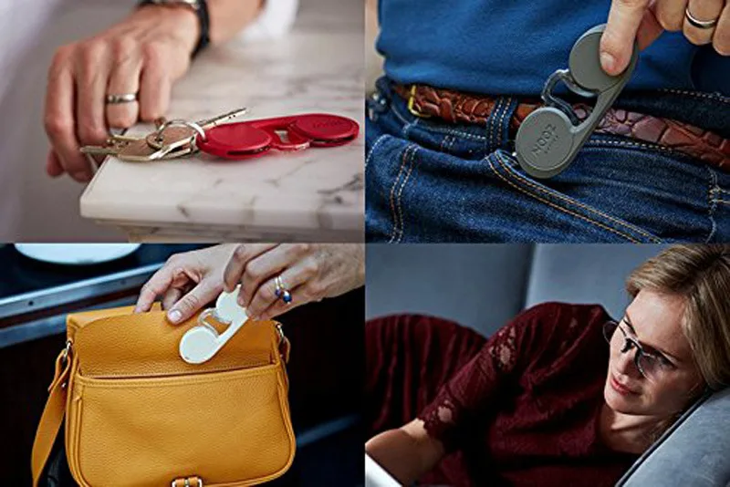 EVUNHUO New Fashion Nose Clip Reading Glasses Mini Wallet Portable Legless Plastic Glasses with Case for Men and Women Leopard