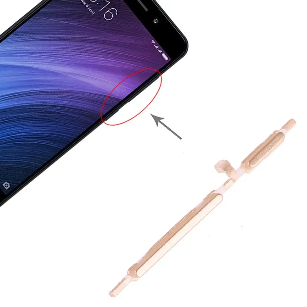 Кнопка питания и кнопка регулировки громкости для Xiaomi Redmi 4A боковые клавиши