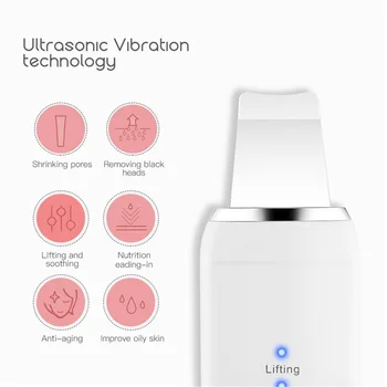 

Rechargeable Ultrasonic Face Skin Scrubber Facial Cleaner Skin Lifting Face Blackhead Removal Exfoliating Pore Cleaner Tools