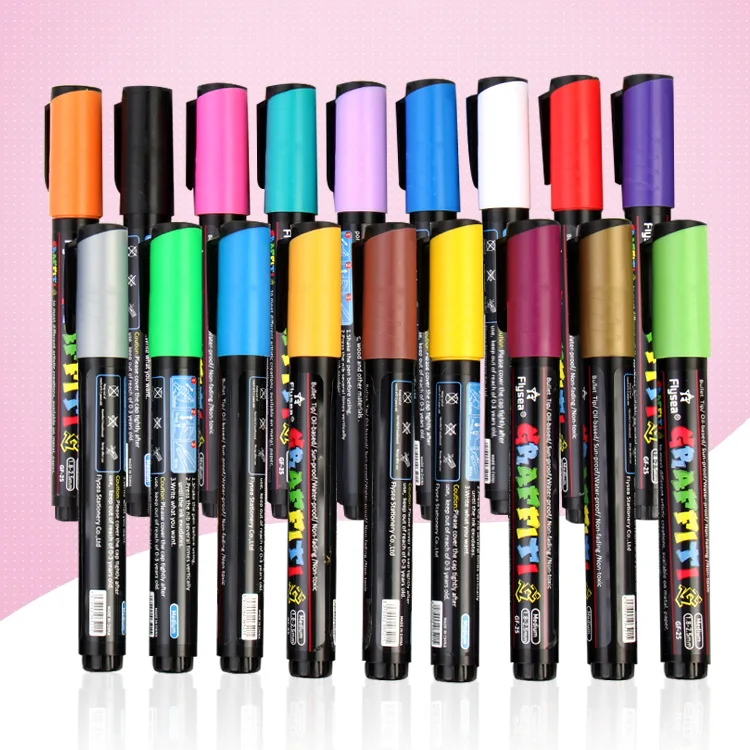 Rotulador metálico de 12/24 colores a elegir, punta fina Extra de 1,8-2,5mm y 3,0mm, rotulador permanente no tóxico, para su arte