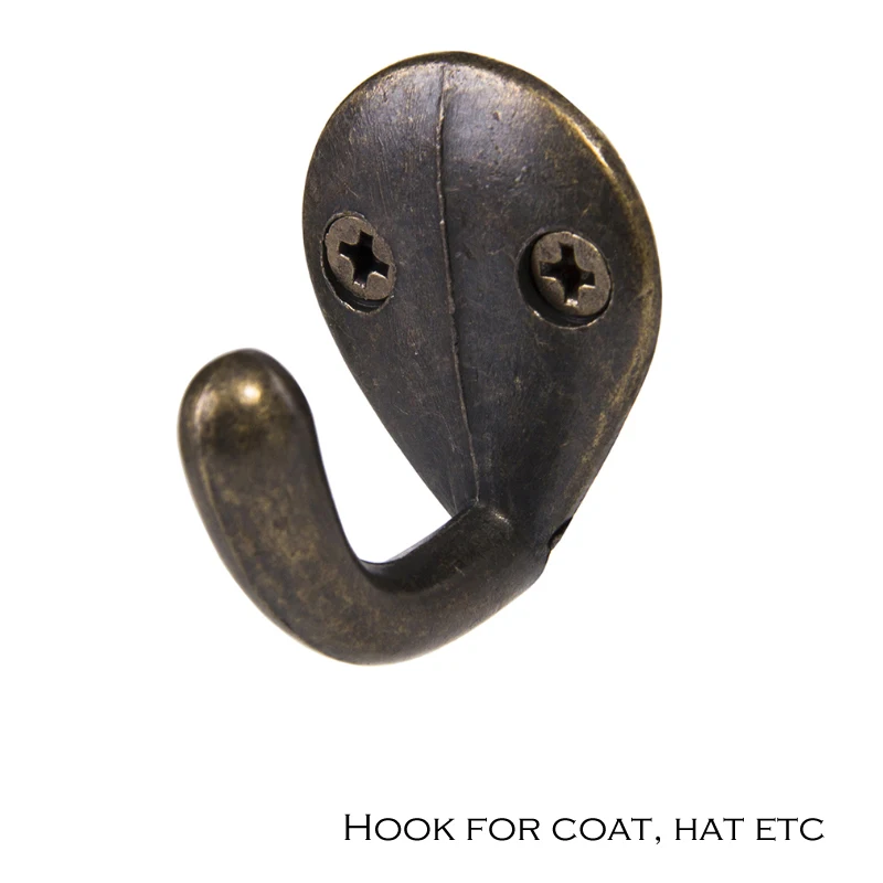 

zinc alloy material antique bronze color coat hat etc home use wall mount garment single hook holder