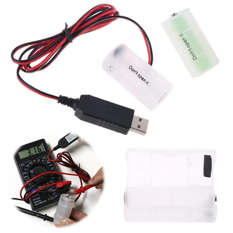 USB Zu LR14 C Batterie Adapter - 3V/4,5V/6V Netzteil Konverter Set