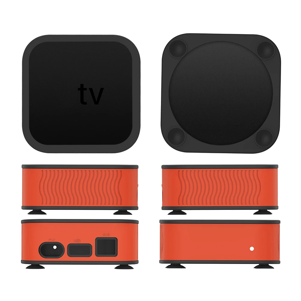 Protective Case For Apple TV 4K Anti-Slip Shock Proof Silicone Protective Shell TV Box Dustproof Case Cover Protctor