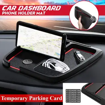

Silicone Rubber Car Dashboard Panel Mat Phone Mount Holder Temporary Parking Card Phone Number Sticker Holder Anti-Slip Mat