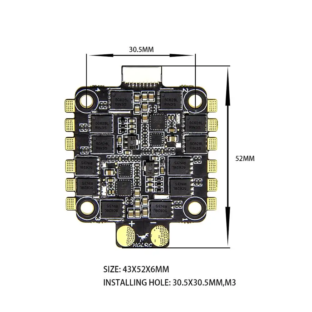 HGLRC DinoShot 35A 3 6S 4in1 ESC BLHeli_S контроллер скорости для FPV гоночного дрона квадрокоптера