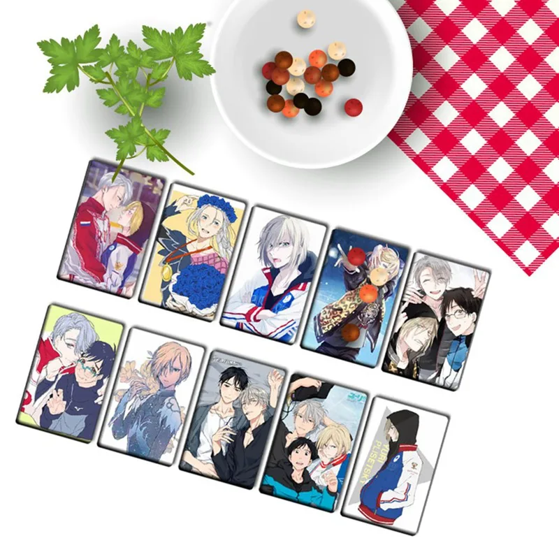10 шт./компл. YURI! На льду карта аниме наклейки самостоятельное украшение идентификатор автомобиля водонепроницаемая карта Стикеры s Детская Классическая наклейка