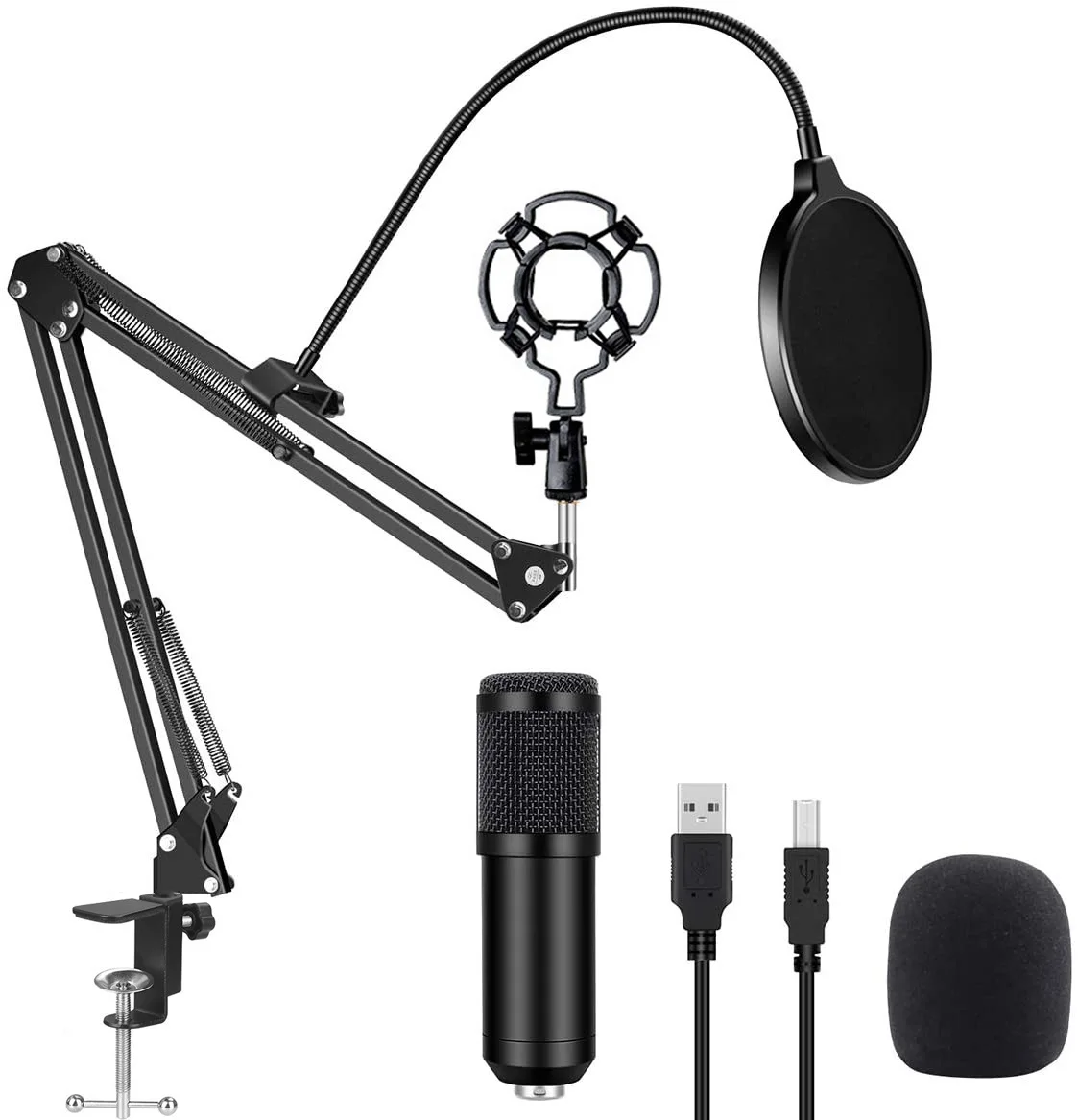 USB microphone sampling rate 192KHz/24Bit PC capacitance microphone BM800 cantilever bracket set wireless mic