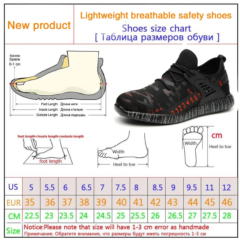 Защитная обувь для мужчин со стальным носком, защитная обувь для электросварщика, Легкая летняя дышащая Рабочая обувь