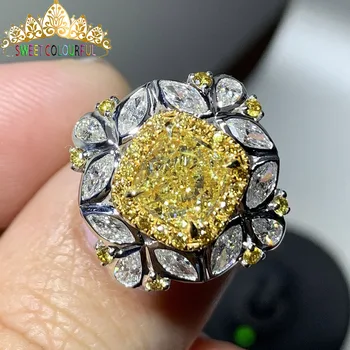 شراءتخصيص العملاء خاتم وقلادة استخدام 18k الذهب و 1ct D VVS الأصفر مويسانيتي
