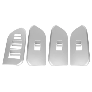 

4 pcs Silver Chromium electroplating Car Door Window Switch Button Frame Trim fit for Toyota Land Cruiser Prado J150 2014-2018