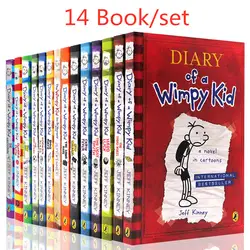 14 книг/набор дневник Wimpy Kid комикс набор обучения английскому языку книги для детей история книги на английском языке