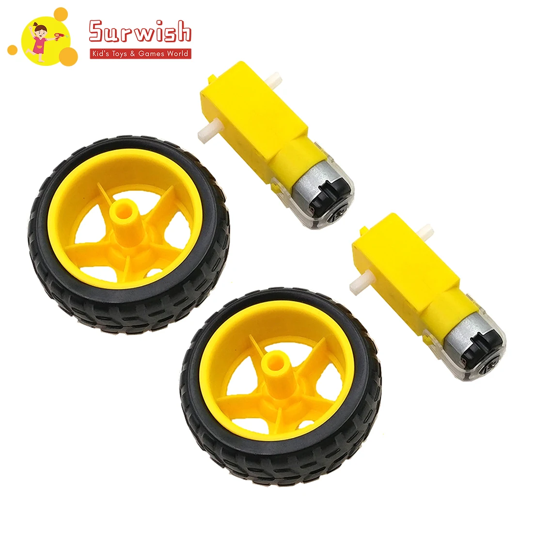 

High Recommend 2Pcs/Lot Small Smart Car Tyres Wheel Robot Chassis Kit With DC Speed Reduction Motor
