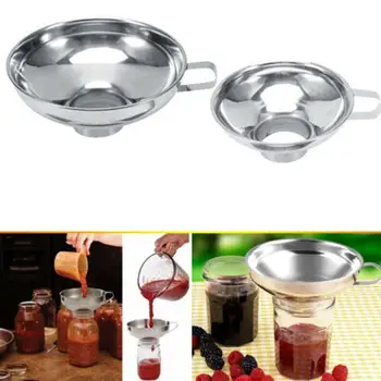 

1Pc Kitchen Funnel Stainless Steel Wide Mouth Canning Big Jar Food Funnel Hopper Kitchen Gadget Cereals Rice Funnels U9S1