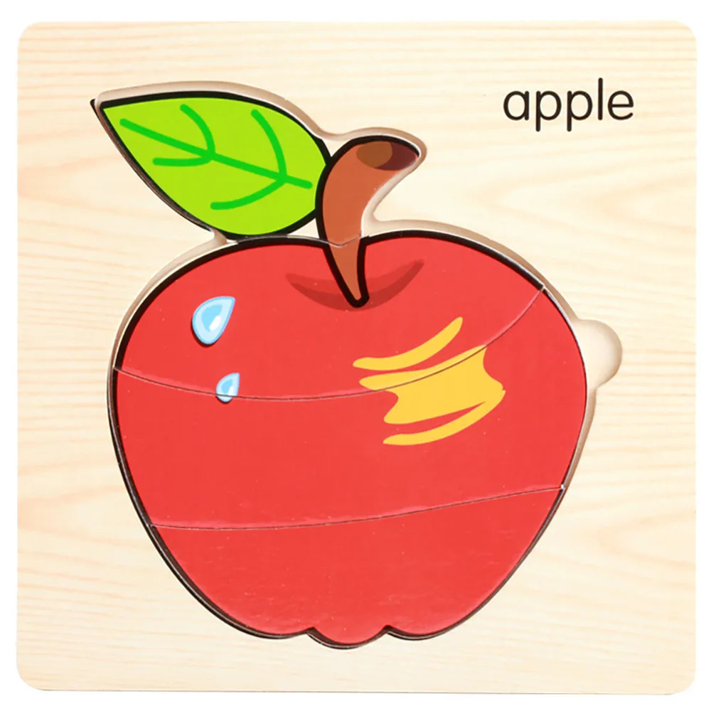 Baby Kids Training Toy Gift fruit Cognitive Puzzle Card Educational Wooden Toys Parent-child Interactive Game #A