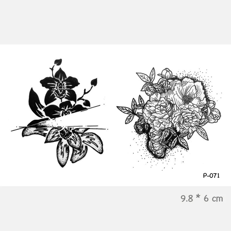 

Rose Flower Waterproof Temporary Tattoo Stickers for Adults Kids Body Art Fake Tatoo for Women Men Tattoos P-071