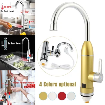

Bathroom Kitchen Instant Heating Water Faucet Rotatable 220V Electric Hot Water Heater Water Tap with LED Temperature Display