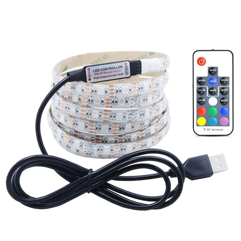 Светодиодная лента гибкая светящаяся 2835SMD для подсветки ТВ 5 В пост. тока 1/2/3/4/5 м |