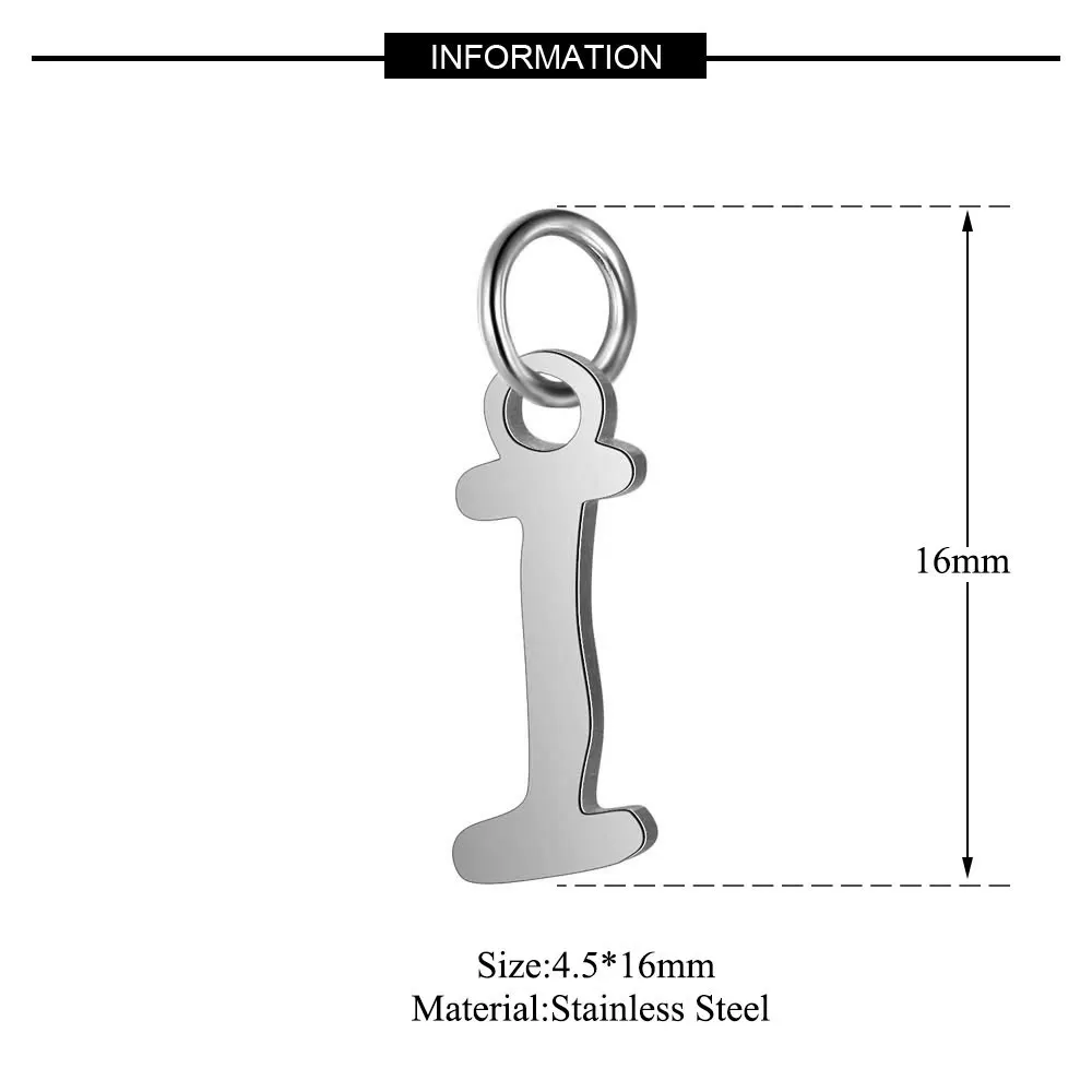 5 шт./лот 316L нержавеющая сталь полированная сталь Цвет алфавит амулеты DIY инициалы из A-Z алфавитов Подвески Аксессуары - Окраска металла: T544S-I
