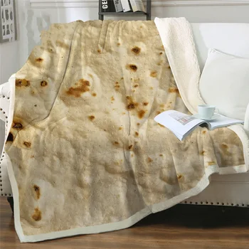 

Bedding Printed Blankets/Sherpa Throw Blanket Pita Lavashn Food Funny Blanket for Bed Flannel Fleece Plush Bedspreads