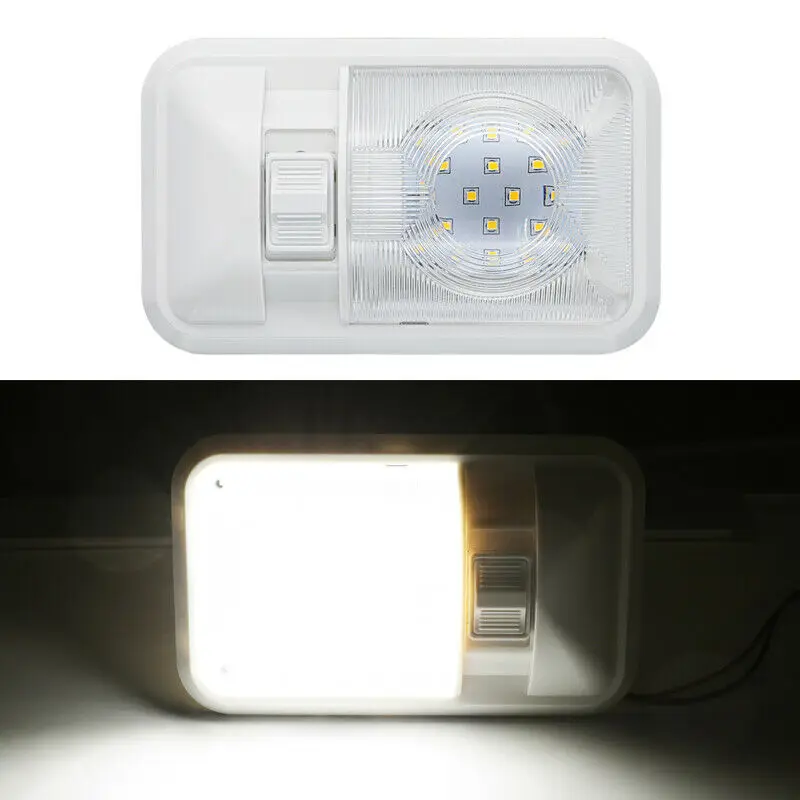 Krator 12V 3528 SMD белый 6000K RV внутренний светодиодный потолочный светильник лодка кемпер прицеп один купол светильник
