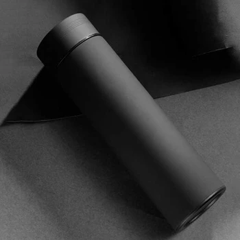

New Vacuum Flask with Filter Thermal Bottle Stainless Steel Thermal Cup Coffee Mug Water Bottle Office Business Home Gray 500ML
