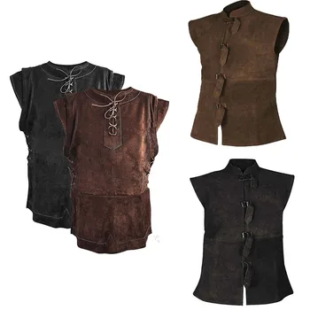 남성 중세 조끼 르네상스 빅토리아 에드워드 스팀 펑크 조끼 플러스 사이즈 5XL 빈티지 고딕 연미복 자켓, 할로윈 의상
