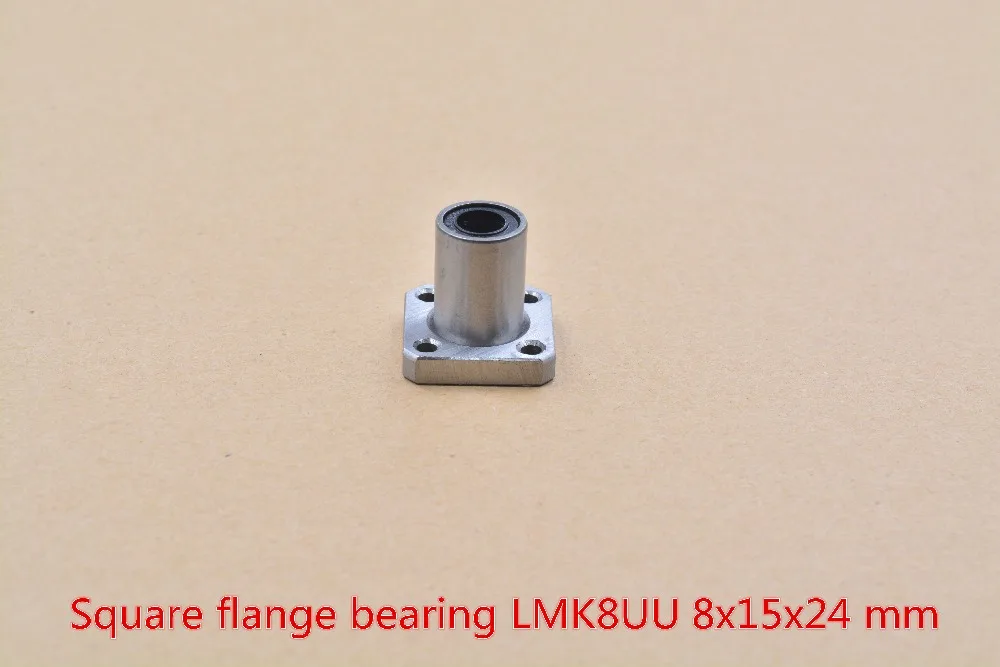 

LMK8UU 8mmx15mmx24mm square flange ball bearing bush for linear rod axis cnc diy 1pcs
