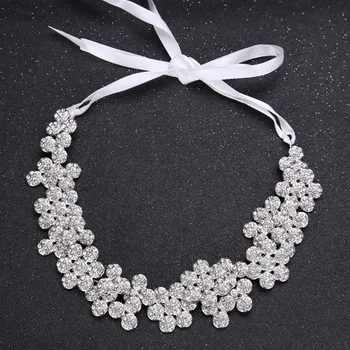 

NPASON Fashion Rhinestone Flower Headband Bridal Tiara Gold Wedding Hair Crown Accessories Women Hairband