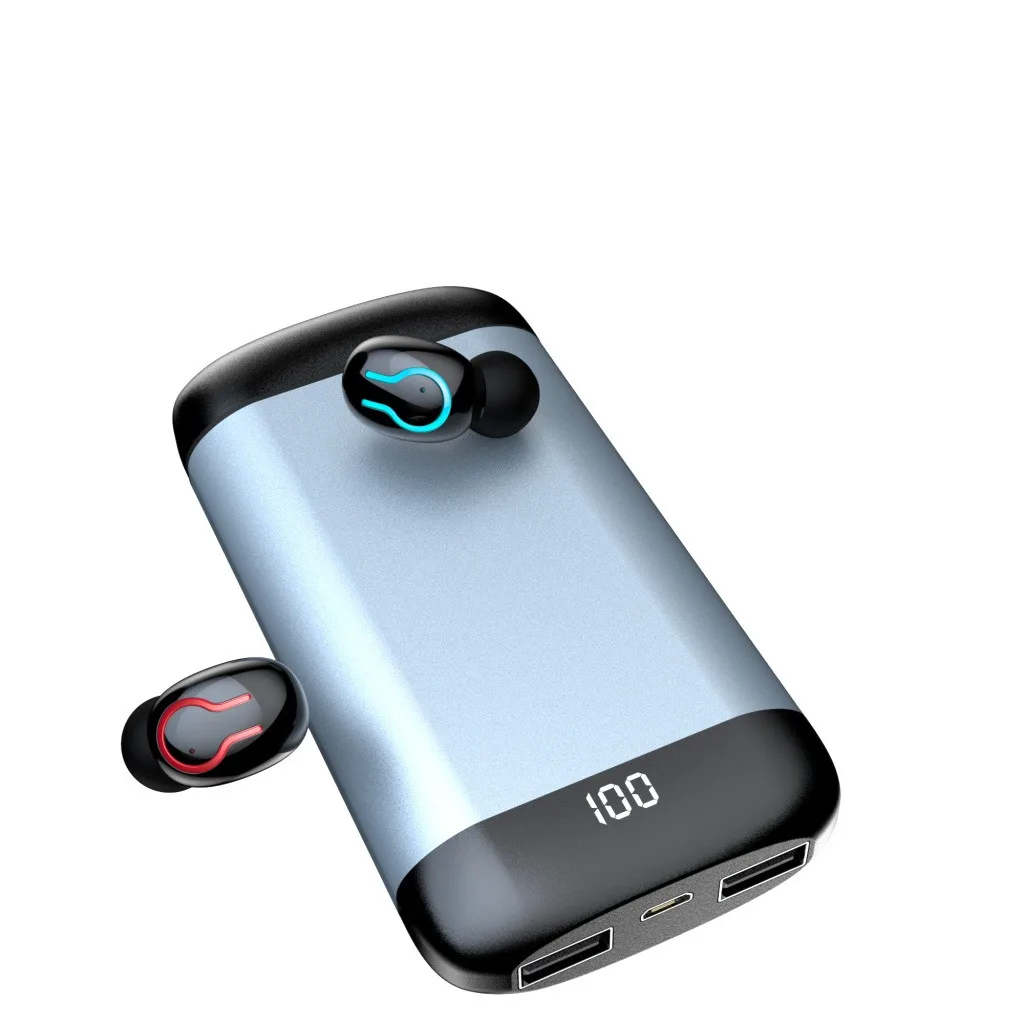 HIFI стерео Bluetooth наушники спортивные водонепроницаемые наушники двойной микрофон Внешний Аккумулятор 6000 мАч Внешний аккумулятор беспроводные наушники