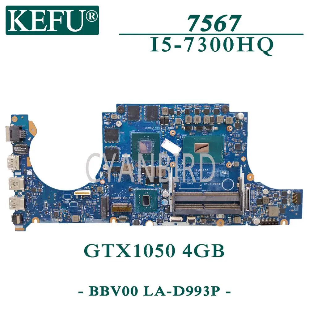 KEFU LA-D993P original mainboard for Dell Inspiron 15-7567 with I5-7300HQ GTX1050-4GB Laptop motherboard | Компьютеры и офис