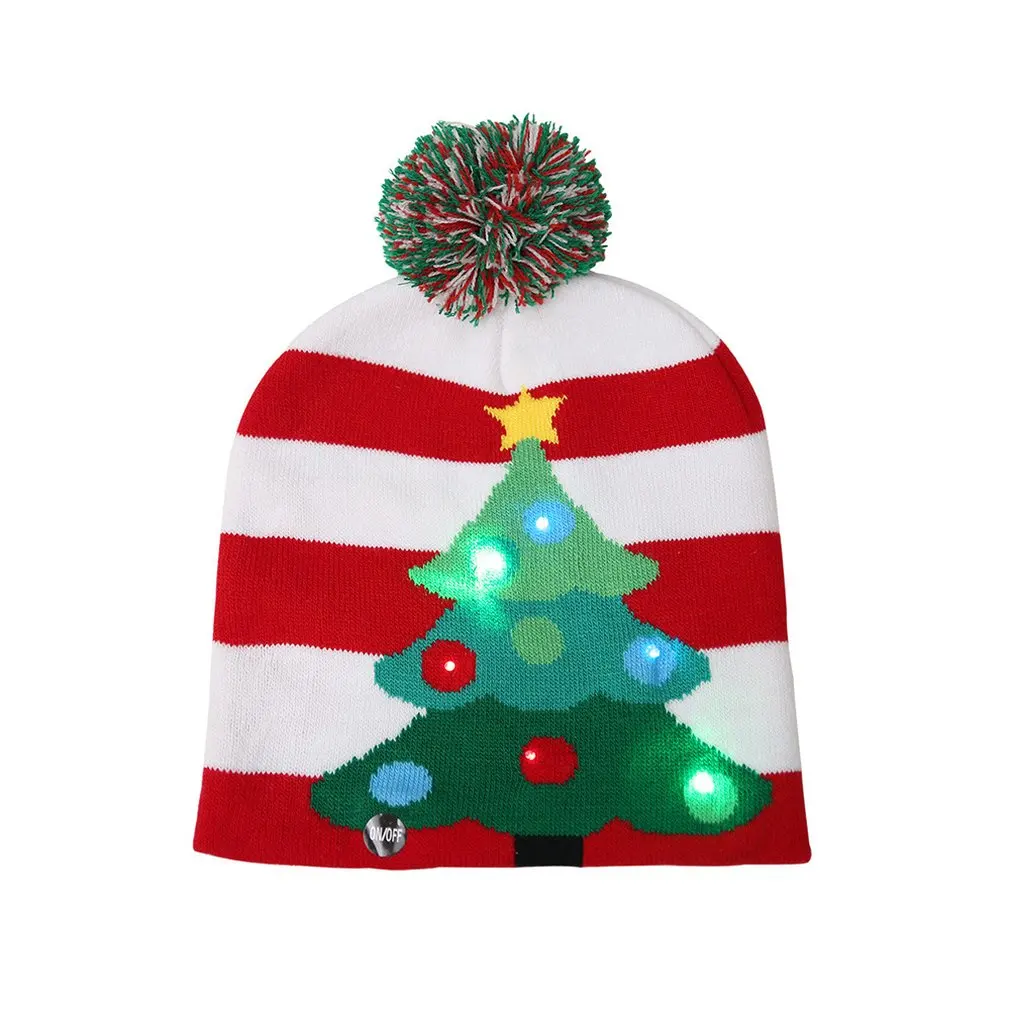 

LED Knitted Christmas Hat Winter Cartoon Decorations for Men, Women and Children, Glowing Christmas Hats for Christmas Party