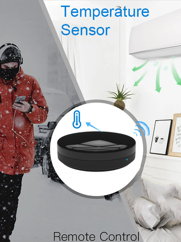 

Universal Smart Remote Temperature And Humidity Sensor WiFi And IR Control Hub Compatible With Google Alexa Infrared Controlled