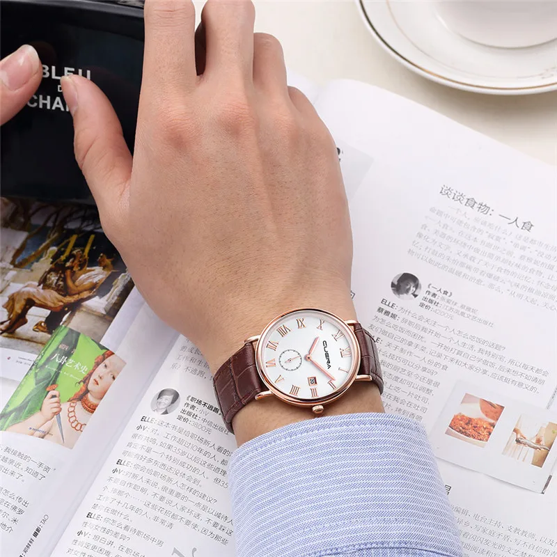 CUENA модные спортивные мужские часы лучший бренд роскошные кожаные