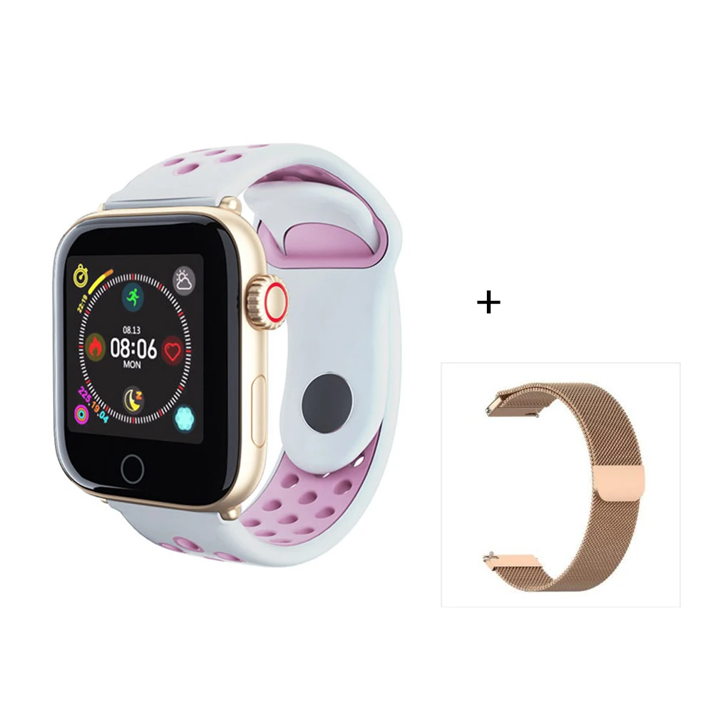 LEMFO, умные часы, спортивный трекер, фитнес-браслет, пульсометр, кровяное давление, водонепроницаемые Смарт-часы для Android, Apple Phone, для мужчин и женщин - Цвет: add gold strap