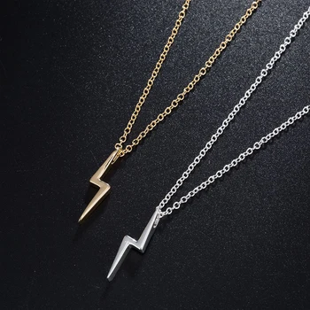 

lightning necklace mens stainless steel gold chain necklace pendant fashion steel necklaces jewelry for neck male accessories