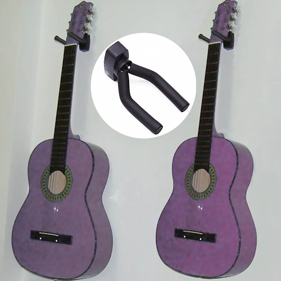 Crochet Mural Pour Violoncelle Ou Guitare - En Acajou, Avec Protection Silicone - Support D'instrument à Cordes Mural (jusqu'à 18 Kg)
